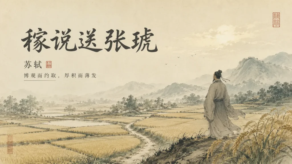 苏轼《稼说送张琥》博观而约取，厚积而薄发